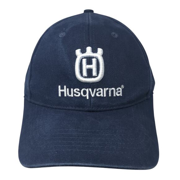 Husqvarna Feel The Power Strapback Hat Blue One Size Adjustable USA Flag - Picture 1 of 8